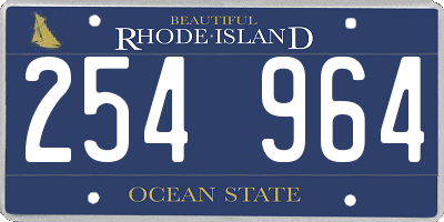 RI license plate 254964