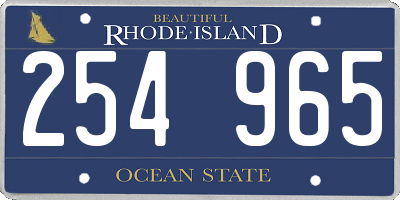 RI license plate 254965