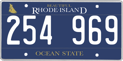 RI license plate 254969