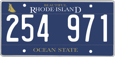 RI license plate 254971