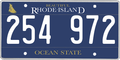 RI license plate 254972