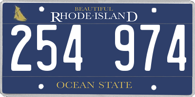 RI license plate 254974