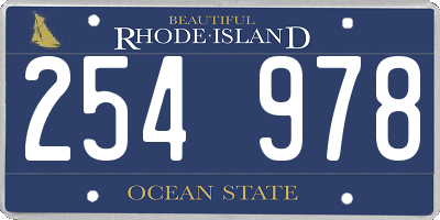 RI license plate 254978