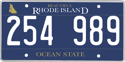 RI license plate 254989