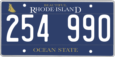RI license plate 254990