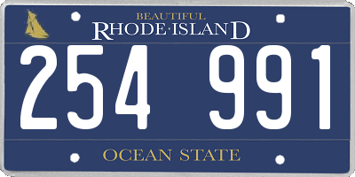 RI license plate 254991