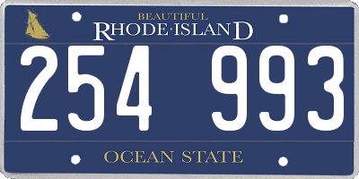 RI license plate 254993