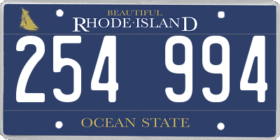 RI license plate 254994