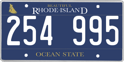RI license plate 254995