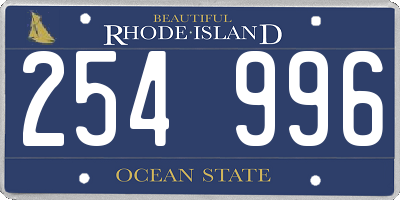 RI license plate 254996