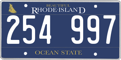 RI license plate 254997