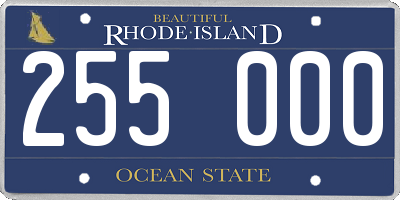 RI license plate 255000