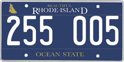 RI license plate 255005