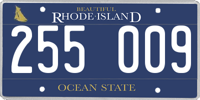 RI license plate 255009