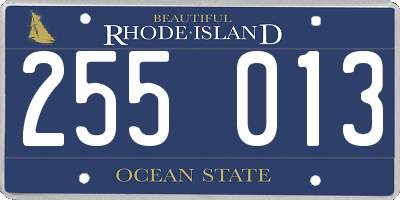 RI license plate 255013