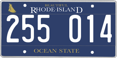 RI license plate 255014