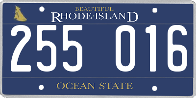 RI license plate 255016