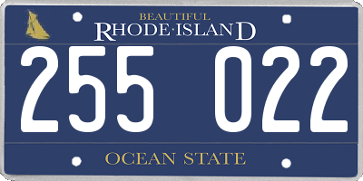 RI license plate 255022