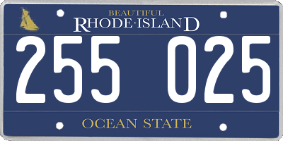 RI license plate 255025