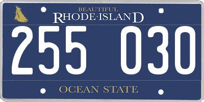 RI license plate 255030
