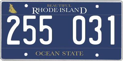 RI license plate 255031