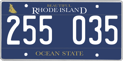 RI license plate 255035