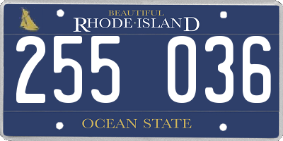 RI license plate 255036