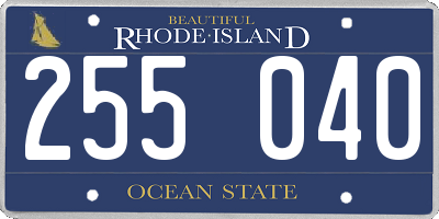 RI license plate 255040
