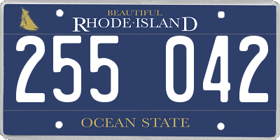 RI license plate 255042