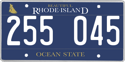 RI license plate 255045