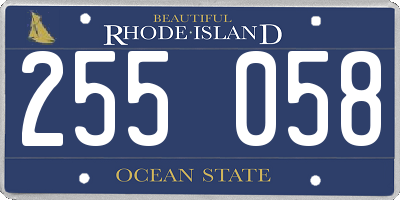 RI license plate 255058
