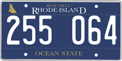RI license plate 255064