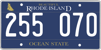 RI license plate 255070