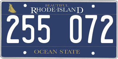 RI license plate 255072