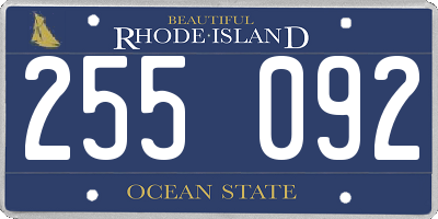 RI license plate 255092