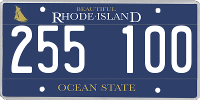 RI license plate 255100