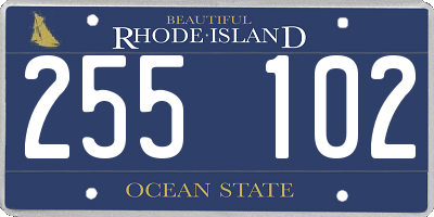 RI license plate 255102