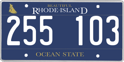 RI license plate 255103