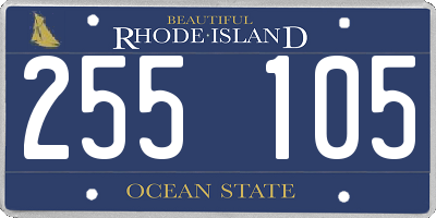 RI license plate 255105