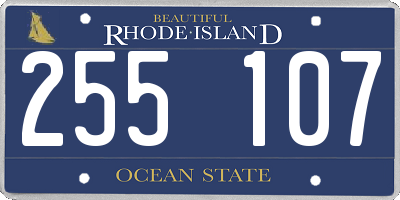 RI license plate 255107