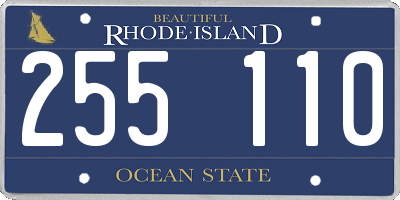 RI license plate 255110