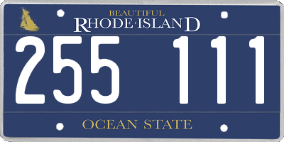 RI license plate 255111
