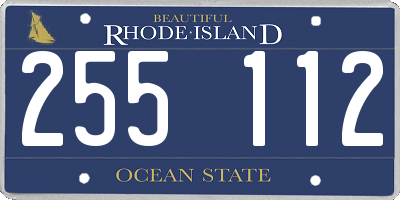 RI license plate 255112