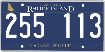 RI license plate 255113