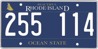 RI license plate 255114