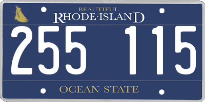 RI license plate 255115