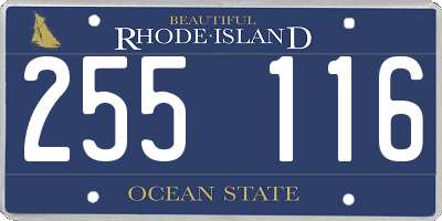 RI license plate 255116