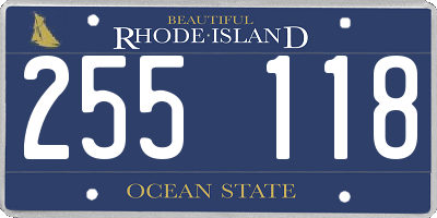 RI license plate 255118