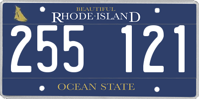 RI license plate 255121