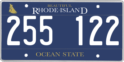 RI license plate 255122